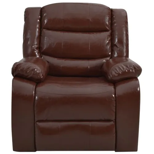 Фотьойл реклайнер, кафяв, изкуствена кожа ➤ топ цена ➤ sorbe.bg