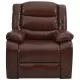 Фотьойл реклайнер, кафяв, изкуствена кожа