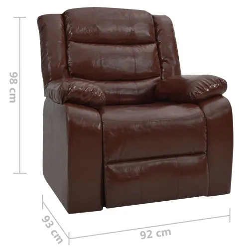 Фотьойл реклайнер, кафяв, изкуствена кожа ➤ топ цена ➤ sorbe.bg