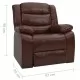 Фотьойл реклайнер, кафяв, изкуствена кожа