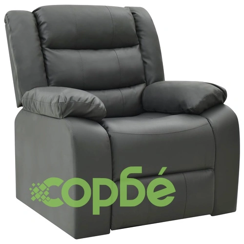 Фотьойл реклайнер, сив, изкуствена кожа ➤ топ цена ➤ sorbe.bg