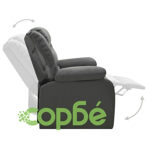 Фотьойл реклайнер, сив, изкуствена кожа ➤ топ цена ➤ sorbe.bg