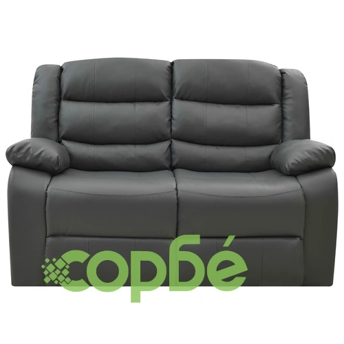 2-местен диван реклайнер, сив, изкуствена кожа ➤ топ цена ➤ sorbe.bg