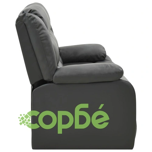 2-местен диван реклайнер, сив, изкуствена кожа ➤ топ цена ➤ sorbe.bg