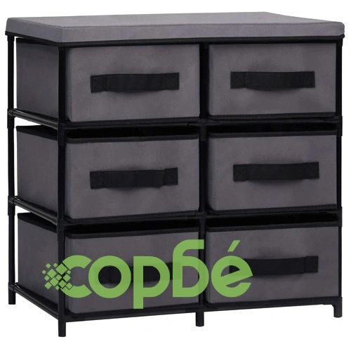 Шкаф за съхранение с 6 чекмеджета, 55x29x55 см, сив, стомана ➤ топ цена ➤ sorbe.bg