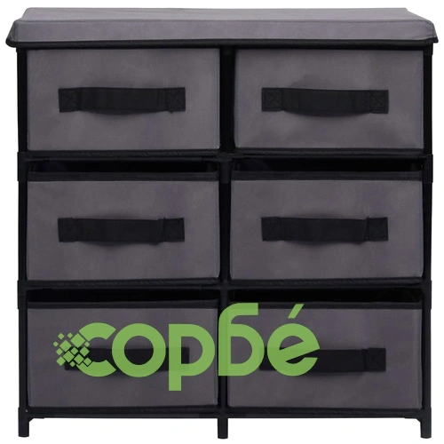 Шкаф за съхранение с 6 чекмеджета, 55x29x55 см, сив, стомана ➤ топ цена ➤ sorbe.bg
