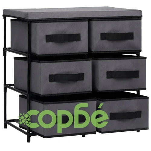 Шкаф за съхранение с 6 чекмеджета, 55x29x55 см, сив, стомана ➤ топ цена ➤ sorbe.bg