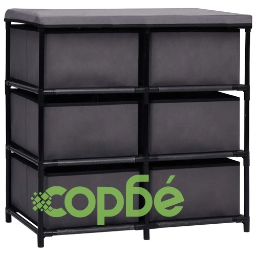 Шкаф за съхранение с 6 чекмеджета, 55x29x55 см, сив, стомана ➤ топ цена ➤ sorbe.bg