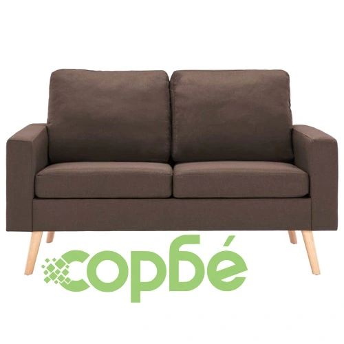 2-местен диван, кафяв, текстил ➤ топ цена ➤ sorbe.bg