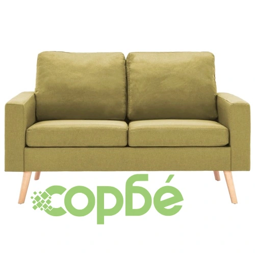 2-местен диван, зелен, текстил ➤ топ цена ➤ sorbe.bg