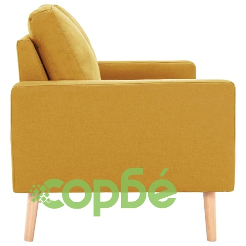 2-местен диван, жълт, текстил ➤ топ цена ➤ sorbe.bg
