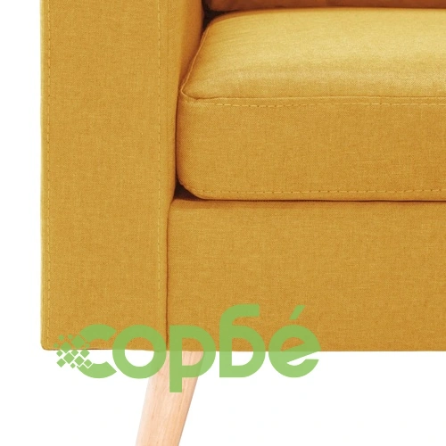 2-местен диван, жълт, текстил ➤ топ цена ➤ sorbe.bg