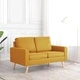 2-местен диван, жълт, текстил