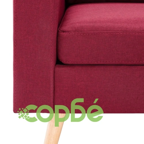 2-местен диван, виненочервен, текстил ➤ топ цена ➤ sorbe.bg