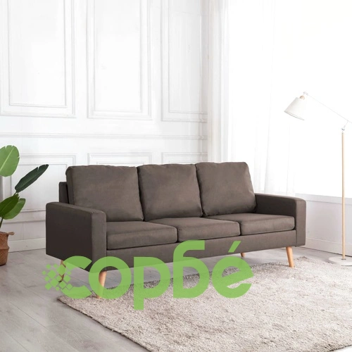 3-местен диван, таупе, текстил ➤ топ цена ➤ sorbe.bg