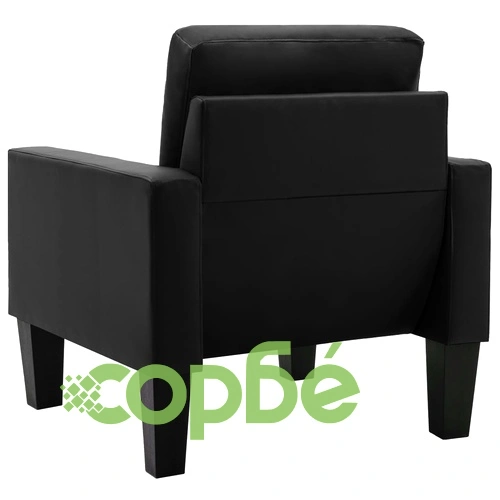 Фотьойл, черен, изкуствена кожа ➤ топ цена ➤ sorbe.bg