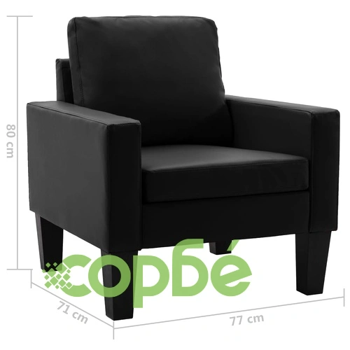 Фотьойл, черен, изкуствена кожа ➤ топ цена ➤ sorbe.bg