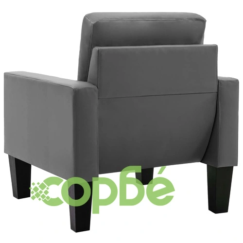 Фотьойл, сив, изкуствена кожа ➤ топ цена ➤ sorbe.bg