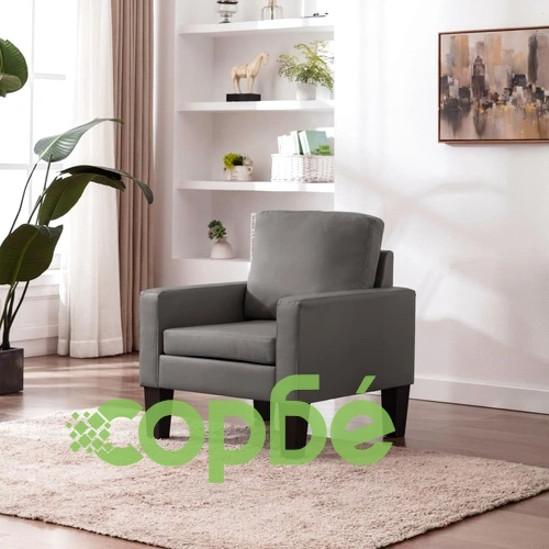 Фотьойл, сив, изкуствена кожа ➤ топ цена ➤ sorbe.bg