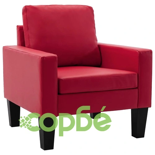 Фотьойл, червен, изкуствена кожа ➤ топ цена ➤ sorbe.bg