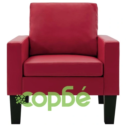 Фотьойл, червен, изкуствена кожа ➤ топ цена ➤ sorbe.bg