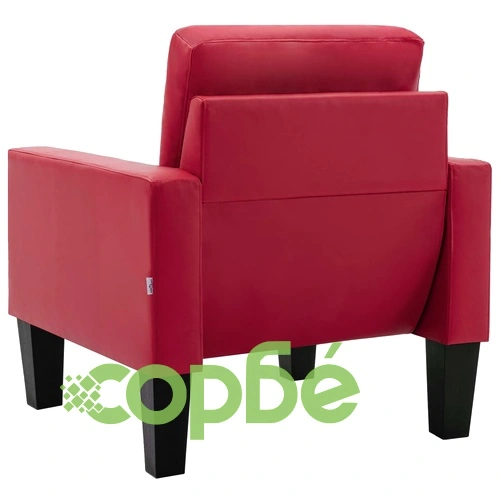 Фотьойл, червен, изкуствена кожа ➤ топ цена ➤ sorbe.bg