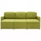 3-местен модулен диван легло, зелен, текстил