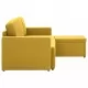 3-местен модулен диван легло, жълт, текстил