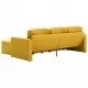 3-местен модулен диван легло, жълт, текстил