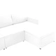 3-местен модулен разтегателен диван, бял, изкуствена кожа