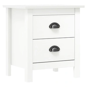 Нощно шкафче Hill бяло 46x35x49,5 см борово дърво масив