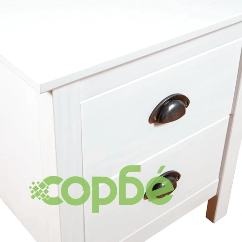 Нощно шкафче Hill бяло 46x35x49,5 см борово дърво масив ➤ топ цена ➤ sorbe.bg