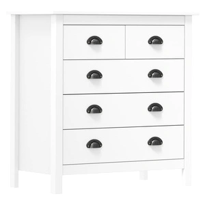 Сайдборд Hill бял 79x40x80 см борово дърво масив