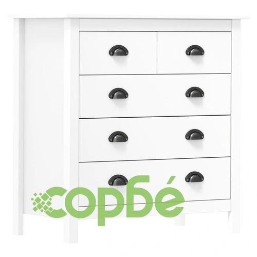 Сайдборд Hill бял 79x40x80 см борово дърво масив ➤ топ цена ➤ sorbe.bg