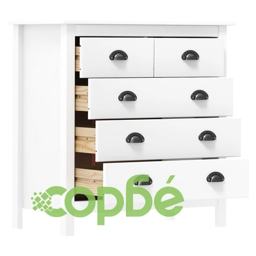 Сайдборд Hill бял 79x40x80 см борово дърво масив ➤ топ цена ➤ sorbe.bg