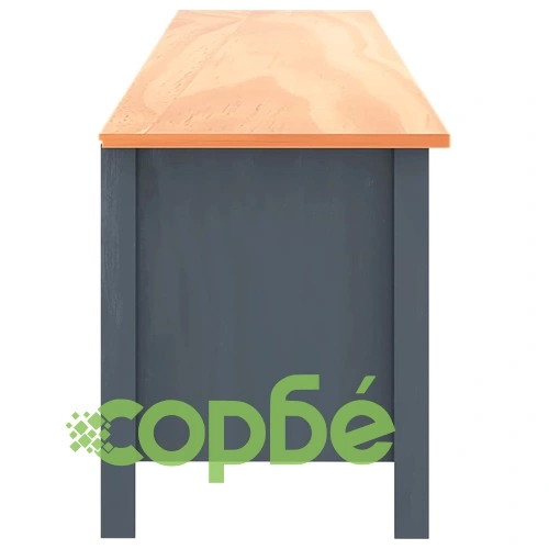 ТВ шкаф Hill сив 158x40x47 см борово дърво масив ➤ топ цена ➤ sorbe.bg