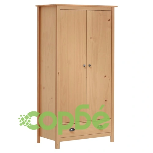 Гардероб с 2 врати Hill 89x50x170 см борово дърво масив ➤ топ цена ➤ sorbe.bg