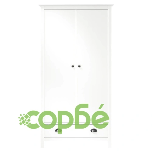 Гардероб с 2 врати Hill бял 89x50x170 см борово дърво масив ➤ топ цена ➤ sorbe.bg