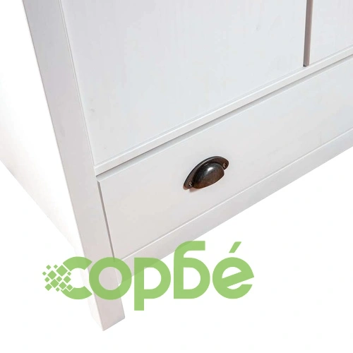 Гардероб с 2 врати Hill бял 89x50x170 см борово дърво масив ➤ топ цена ➤ sorbe.bg