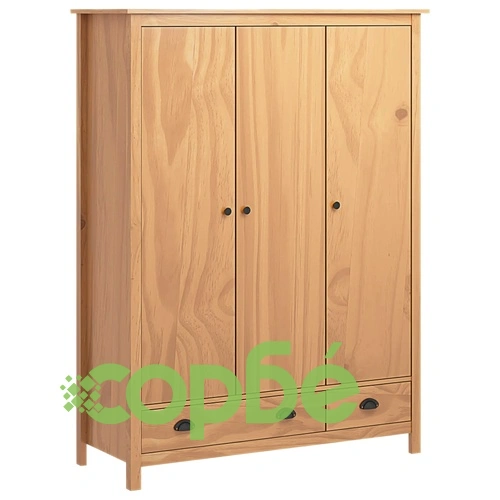 Гардероб Hill Range с 3 врати, 127x50x170 см, бор масив ➤ топ цена ➤ sorbe.bg