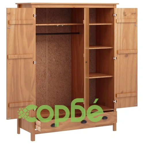 Гардероб Hill Range с 3 врати, 127x50x170 см, бор масив ➤ топ цена ➤ sorbe.bg