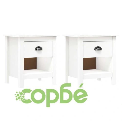 Нощни шкафчета 2 бр Hill 46x35x49,5 см борово дърво масив ➤ топ цена ➤ sorbe.bg