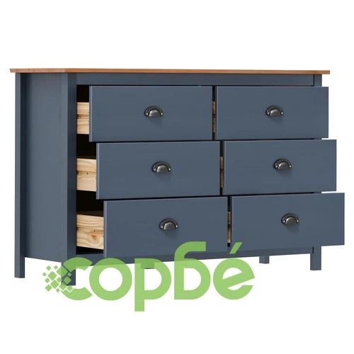 Сайдборд Hill сив 125x40x80 см борово дърво масив ➤ топ цена ➤ sorbe.bg