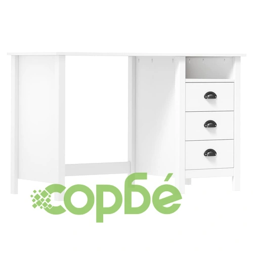 Бюро Hill с 3 чекмеджета 120x50x74 см бор масив ➤ топ цена ➤ sorbe.bg