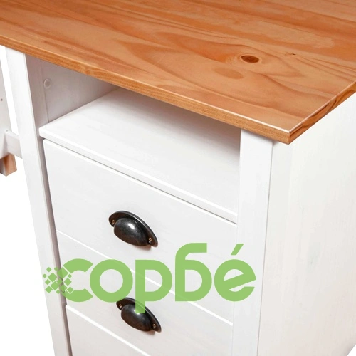 Бюро Hill с 3 чекмеджета 120x50x74 см бор масив ➤ топ цена ➤ sorbe.bg