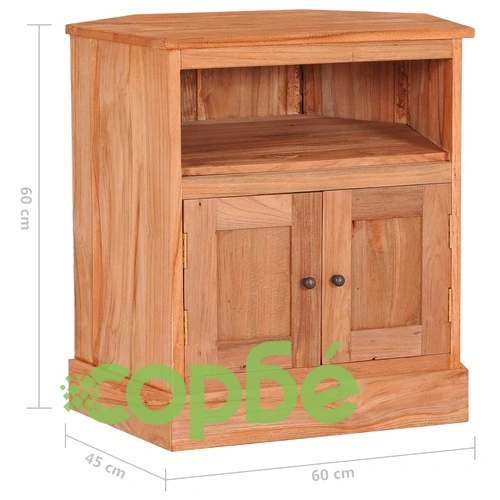 Ъглов бюфет 60x45x60 см тиково дърво масив  ➤ топ цена ➤ sorbe.bg
