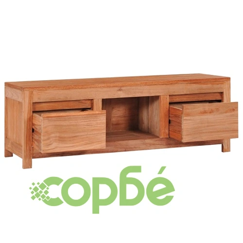 ТВ шкаф 100x30x35 см тиково дърво масив ➤ топ цена ➤ sorbe.bg