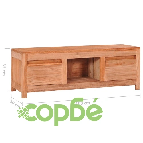ТВ шкаф 100x30x35 см тиково дърво масив ➤ топ цена ➤ sorbe.bg