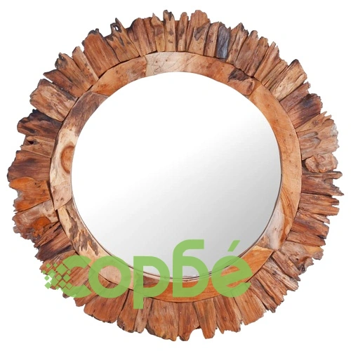 Стенно огледало, 60 см, тик, кръгло ➤ топ цена ➤ sorbe.bg