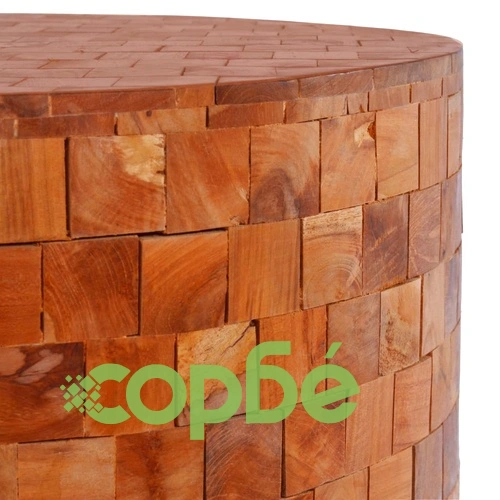 Маса за кафе, 60x60x35 см, тиково дърво масив ➤ топ цена ➤ sorbe.bg